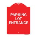 Signmission Parking Entrance Sign Parking Lot Entrance, Red & White Aluminum Sign, 18" x 24", RW-1824-23450 A-DES-RW-1824-23450